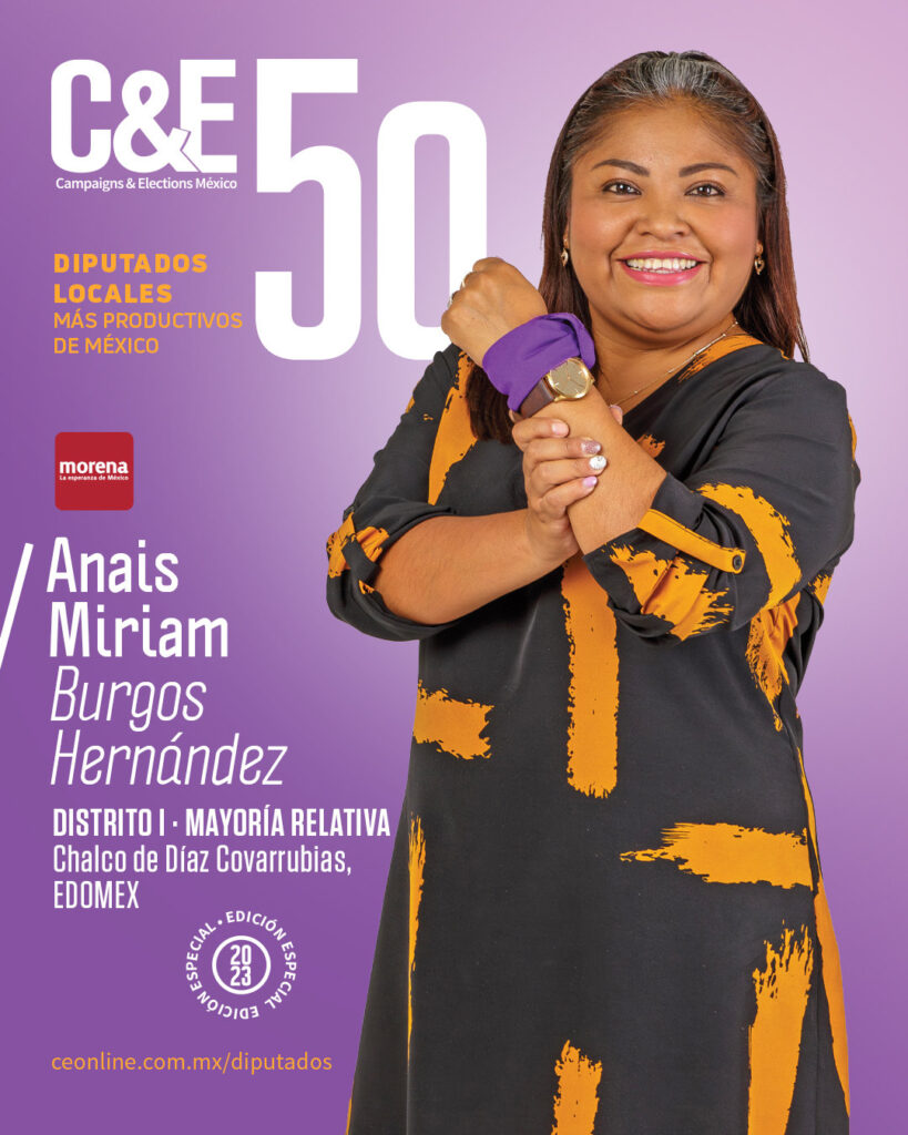 Fundadora del Movimiento de Regeneración Nacional (Morena), la diputada Anais Miriam Burgos Hernández camina con el obradorismo a flor de piel, que la ha llevado al Congreso del Estado de México por tercera ocasión desde que inició su carrera política.