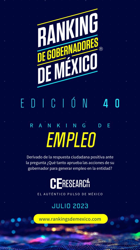 Ranking de gobernadores Mexico empleo julio 2023