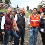 Inspecciona Pepe Chedraui labores en el vaso regulador Puente Negro, así como afectaciones en la zona 