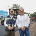 Supervisa Gobierno de la ciudad trabajos del Tren Capitalino de Pavimentación en bulevar Héroes del 5 de Mayo