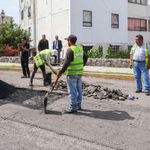 Supervisa Gobierno de la Ciudad labores de bacheo en colonia La Noria